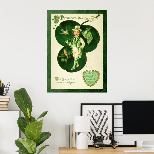 Vintage St Patrick's Greeting Poster (Thuiskantoor)