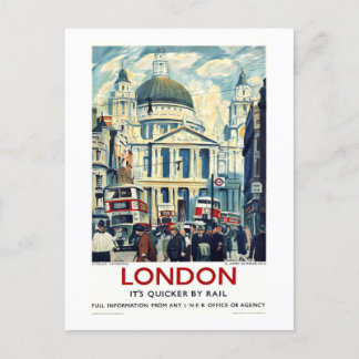 Vintage St Paul's Cathedral London Travel Poster Briefkaart