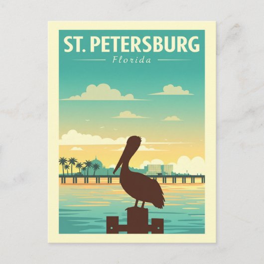 Vintage St. Petersburg Florida Briefkaart (Voorkant)