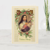 Vintage St. Therese Christmas Blessing Kaart (Voorkant)
