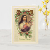 Vintage St. Therese Christmas Blessing Kaart (Gele Bloem)