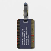 Vintage staafdiagramgrafiek bagagelabel (Achterkant verticaal)