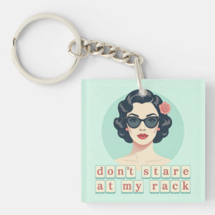 Vintage Staar Niet Naar Mijn Rek Funny Mahjong Sleutelhanger