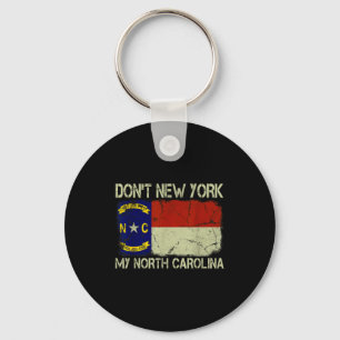 Vintage Staatsvlag Don't New York My North Carolin Sleutelhanger