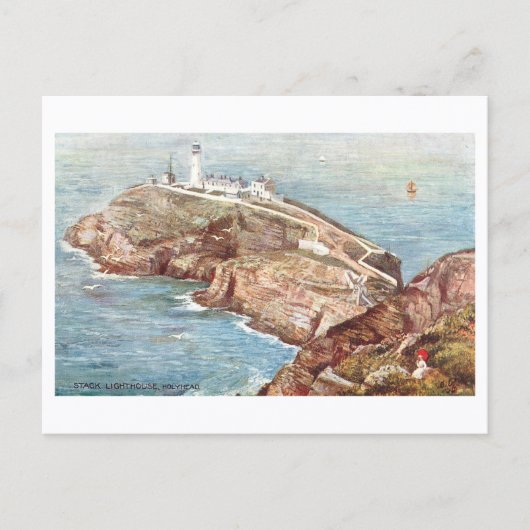 Vintage Stack Lighthouse, Holyhead, Wales Briefkaart (Voorkant)