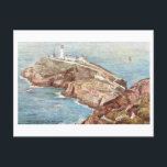 Vintage Stack Lighthouse in Holyhead, Wales Briefkaart<br><div class="desc">This postcard is a reproduction of a vintage travel postcard showing the Stack Lighthouse in Holyhead,  Wales.</div>