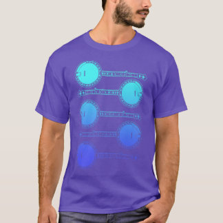 Vintage Stacked Banjos Bluegrass Music Retro Blue T-shirt