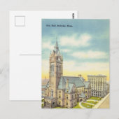 Vintage, stadhuis, Holyoke, Massachusetts Briefkaart (Voorkant / Achterkant)