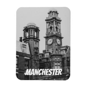 Vintage stadsgezicht van Manchester Engeland 2001 Magneet