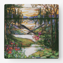 Vintage Stained Glass Clock