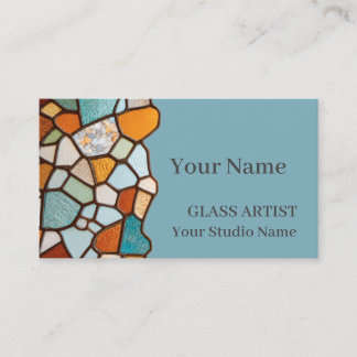 Vintage Stained Glass Mosaic Business Card Visitekaartje