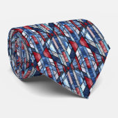 Vintage Stained Glass Patriotic Stropdas (Opgerold)