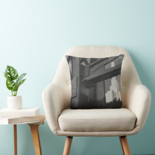 Vintage stalen bouw hoogbouw architectuur kussen