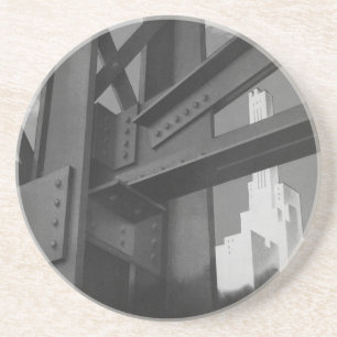 Vintage stalen bouw hoogbouw architectuur zandsteen onderzetter