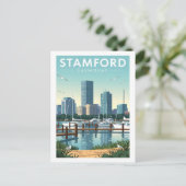 Vintage Stamford Connecticut Briefkaart (Staand voorkant)