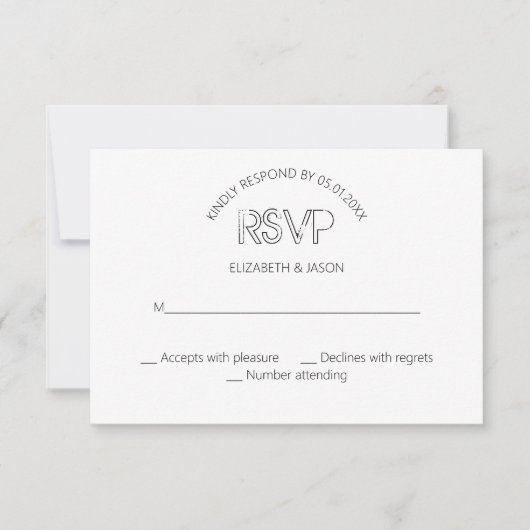 Vintage Stamp Wedding RSVP Kaartje (Voorkant)