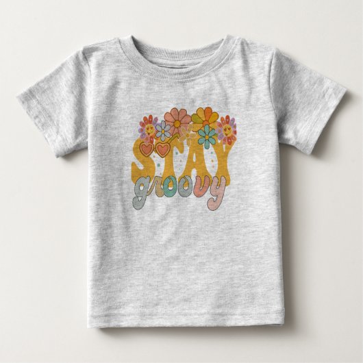 Vintage Stay Groovy Flower Power Tee (Voorkant)