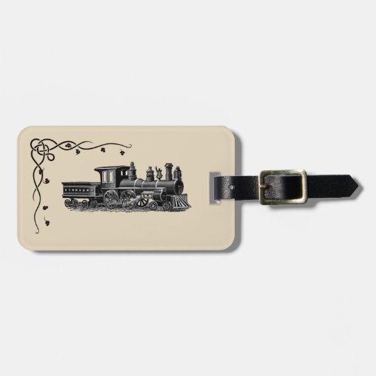 Vintage Steam Engine Bagagelabel (Voorkant horizontaal)