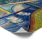 Vintage Steam Engine crossing Bridge painting Poster (Hoek)