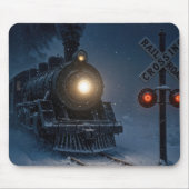 Vintage Steam Engine Locomotive In Winter Muismat (Voorkant)