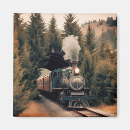 Vintage Steam Engine Train Magneet