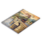 Vintage Steam Engine Train Painting Notitieboek (Linkerzijde)