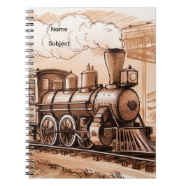 Vintage Steam Engine Train Sketch Notitieboek