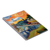 Vintage Steam Engine Train Sketch Notitieboek (Rechterzijde)