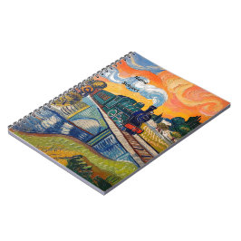 Vintage Steam Engine Train Sketch Notitieboek