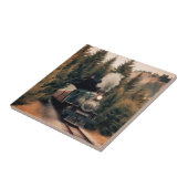 Vintage Steam Engine Train Tegeltje (Zijkant)