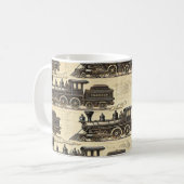 Vintage Steam Train Pattern | Heritage Railway Mug Koffiemok (Voorkant links)