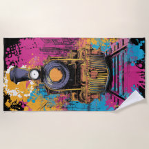 Vintage Steam Train Pop Art Splash