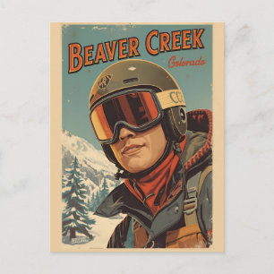 Vintage Steamboat Springs Colorado rivier geschenk Feestdagenkaart