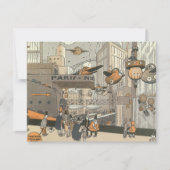 Vintage Steampunk Afscheidsfeest Uitnodiging (Voorkant)