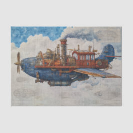 Vintage Steampunk Airship Tissuepapier