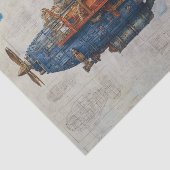 Vintage Steampunk Airship Tissuepapier (Detail)