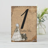 Vintage Steampunk Bruid Tafelnummer Trouwdag (Staand voorkant)