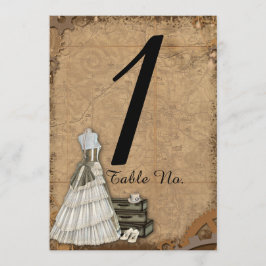 Vintage Steampunk Bruid Tafelnummer Trouwdag