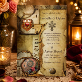 Vintage Steampunk Bruiloft | Victoriaans Industrië Kaart