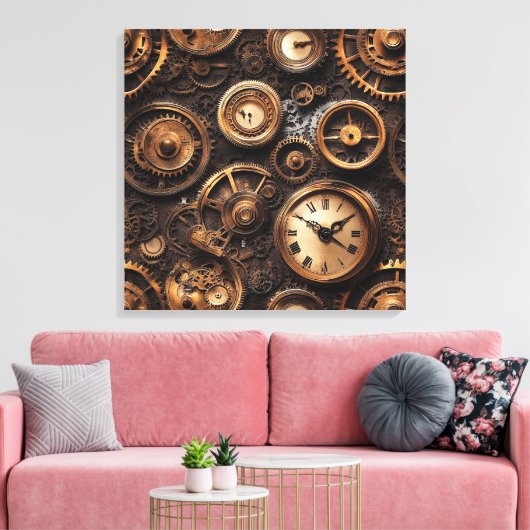 Vintage Steampunk Canvas Kunst (Insitu (Woonkamer))