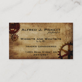 Vintage Steampunk Cogs Visitekaartje