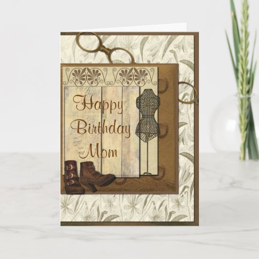 Vintage Steampunk Collage Birthday Kaart (Voorkant)