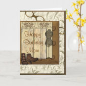 Vintage Steampunk Collage Birthday Kaart (Gele Bloem)