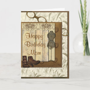 Vintage Steampunk Collage Birthday Kaart