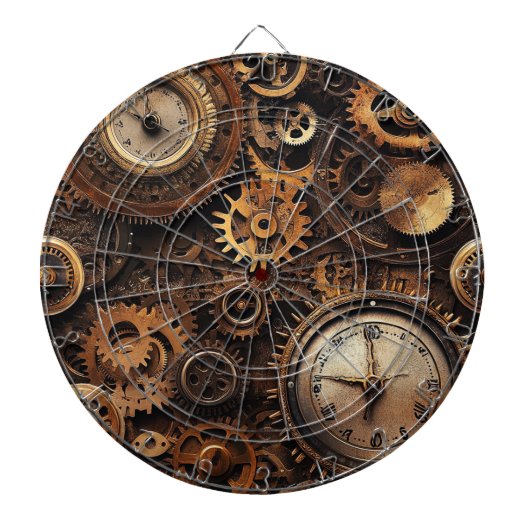 Vintage Steampunk Dartboard Dartbord (Voorkant)