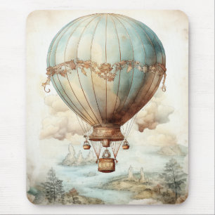 Vintage Steampunk Heet Luchtballon (2) Muismat