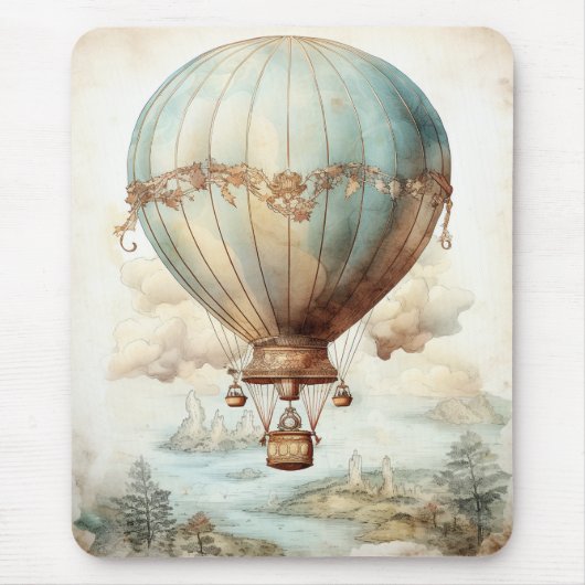 Vintage Steampunk Heet Luchtballon (2) Muismat (Voorkant)