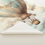 Vintage Steampunk Heet Luchtballon (2) Sherpa Deken (3/4)