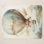 Vintage Steampunk Heet Luchtballon (2) Sherpa Deken (Voorkant (horizontaal))