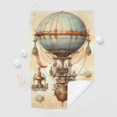 Vintage Steampunk Heet Luchtballon (3) Golfhanddoek (Insitu)